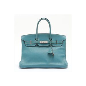Hermès Blue Jean Togo Leather Birkin 35 PHW 6H1028